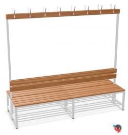 Artikel Nr. 806140 - Sitzbank-Garderobe, mit Holz-Sitzbankauflagen